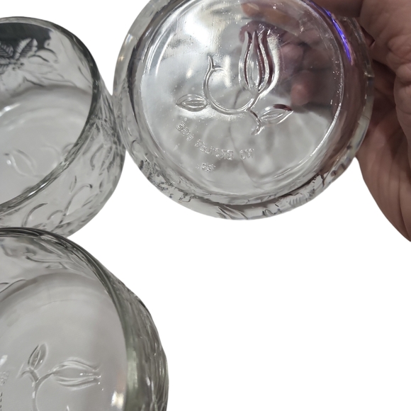 Floral Crystal PH Fantasia poinsettia ramekins clear Set Of 4 - Picture 6 of 8